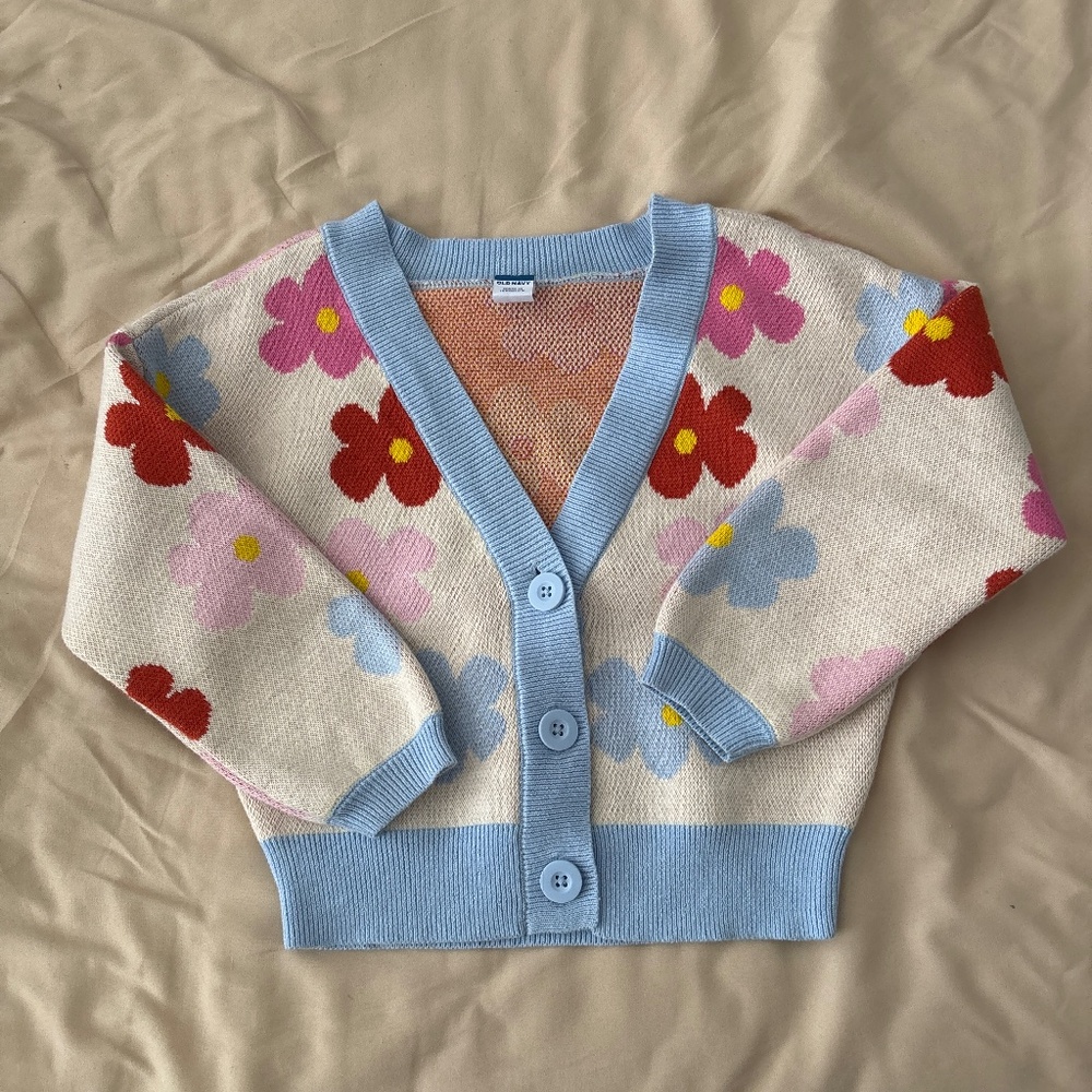 Old Navy Floral Button Front Sweater Cardigan Size XS 5